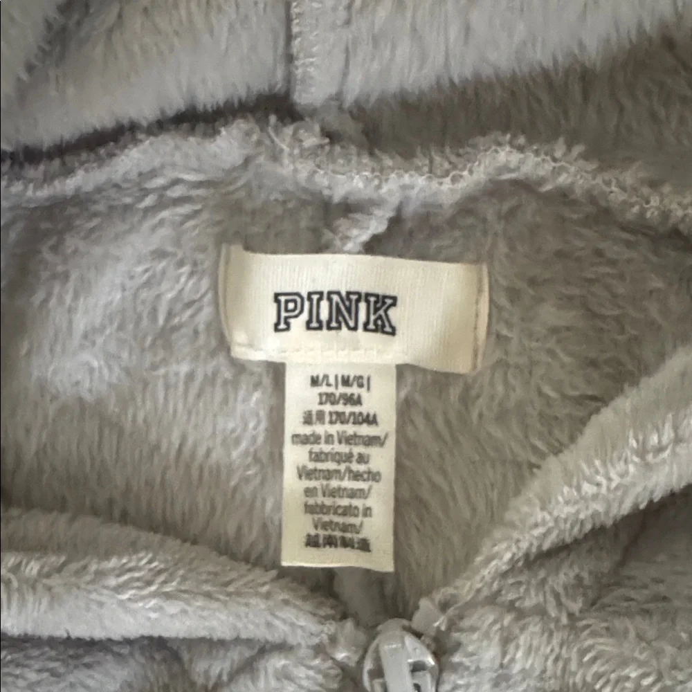 PINK Victoria's Secret Gray Fleece Onesie